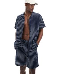 Jack & Jones - Pantalones Cortos Azul Marino A Rayas De Sirsaca De (Parte De Un Conjunto) - Lyst