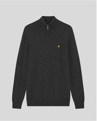 Lyle & Scott - Mid Knits Cotton Merino Quarter Zip Jumper - Lyst