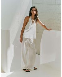 Pull&Bear - 100% Linen Trousers - Lyst