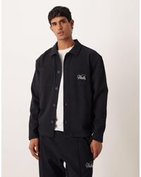 ASOS - Oversized Jacquard Shacket With Embroidery - Lyst