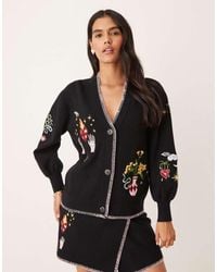 Never Fully Dressed - Night Garden Embroidered Cardigan Co-Ord - Lyst