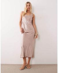 Mango - Cowl Neck Satin Maxi Dress - Lyst
