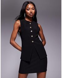 ASOS - Veston d'ensemble long et côtelé avec col v et fermeture boutonnée - Lyst
