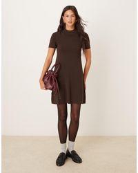 Mango - Vestito Corto A Maniche Corte Accollato - Lyst