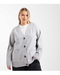 Vero Moda - Cárdigan Gris Claro Melange De Corte Cuadrado Con Bolsillos De Punto De - Lyst