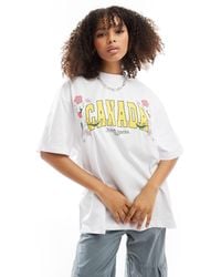 ASOS - Oversized T-shirt With Embroidered Canada Floral Graphic - Lyst