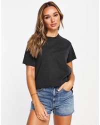 AllSaints - Pippa - t-shirt boyfriend nera con logo ricamato - Lyst