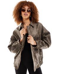 Lioness - Leather Look Bomber Jacket - Lyst