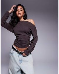 ASOS - Ruched Side Long Sleeve Tee - Lyst