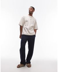 TOPMAN - Broek Met Wijde Pijpen Van Linnenmix - Lyst