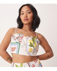 Forever New - Bandeau Top Met Print, Deel Van Co-Ord Set - Lyst