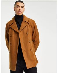 French Connection Heavy Pea Coat brown business style Fashion Coats Pilot Coats 