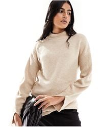 Morgan - Knitted Wool Jumper With Button Details - Lyst