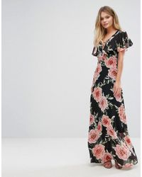 New Look | New Look Ruffle Sleeve Lattice Back Maxi Dress New Look | New Look Ruffle Sleeve Lattice Back Maxi Dress
