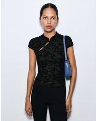Pull&Bear - Velvet toggle Shirt - Lyst