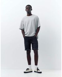 Pull&Bear - Ripped Denim Bermuda Shorts - Lyst