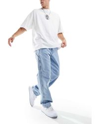 Jack & Jones - Vaqueros De Corte Suelto Y Estilo Carpintero Con Lavado Azul Claro Eddie De - Lyst