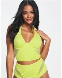We Are We Wear - Underwired Bikini Top With Mesh Insert - Lyst