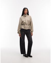 ASOS - Superzachte Getailleerde Top Met Opstaande Boord En Rits - Lyst