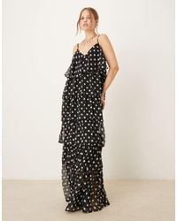 Vila - Ruffle Maxi Dress - Lyst
