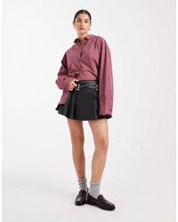 Miss Selfridge - Faux Leather Pleated Kilt With Buckle - Lyst