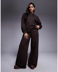 ASOS - Weekend Collective Heavyweight Wide Leg Trackies With Ski Club Graphic - Lyst