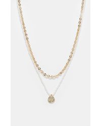 ASOS - Pack Of Two Necklaces With Chain And Faux Pearl Row And Texture-Tone Pendant - Lyst