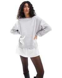 ONLY - – mehrlagiges, kurzes sweatshirt-kleid - Lyst
