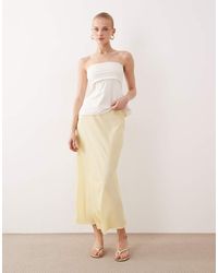 Vila - Satin Maxi Skirt - Lyst