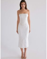 House Of Cb - Antonie Cotton Broderie Anglaise Midi Skirt - Lyst