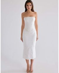 House Of Cb - Antonie Cotton Broderie Anglaise Midi Skirt - Lyst