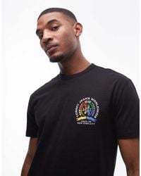 Tommy Hilfiger - Camiseta Negra Con Logo De Escudo De Colores De - Lyst