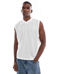 ASOS - Rechte Oversized Tanktop Van Mesh - Lyst