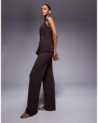 River Island - Textured Wide Leg Trouser Co-ord - Lyst