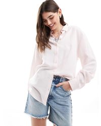 ASOS - Relaxed Linen Blend Shirt - Lyst