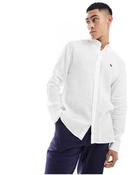 Abercrombie & Fitch - Icon Logo Linen Shirt Relaxed Fit - Lyst
