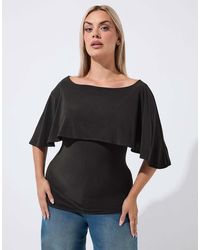 Yours Clothing - Short Sleeve Cape Top - Lyst