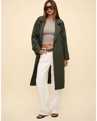 Stradivarius - – langer trenchcoat aus wildlederimitat - Lyst