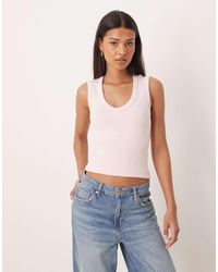 Gina Tricot - V Neck Rib Tank - Lyst