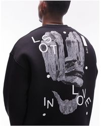 TOPMAN - Oversized Fit Sweatshirt With Front And Back Lost - Lyst