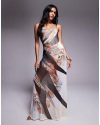 AFRM - Shea Built-in Bodysuit Mesh Maxi Dress - Lyst