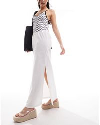 Collusion - Beach Linen Maxi Skirt With Bow - Lyst