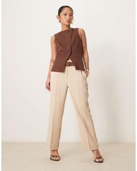 ASOS - Petite Tailored Slim Straight Trousers With Belt - Lyst