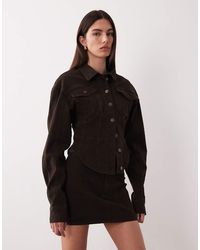 Wanderdoll - Alix Cinched Waist Seam Detail Denim Jacket Co-ord - Lyst