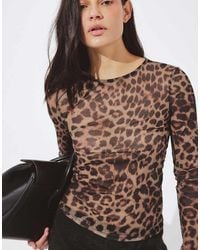 NA-KD - Round Neck Fitted Mesh Top - Lyst