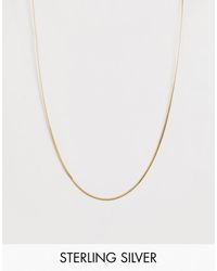 ASOS Chaîne en argent massif plaqué or 14 carats - Métallisé