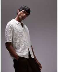 Levi's - Chemise en maille pointelle au crochet boutonnée à manches courtes - Lyst