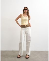 TOPSHOP - Mid Rise Loose Fit Two-toned Jeans - Lyst