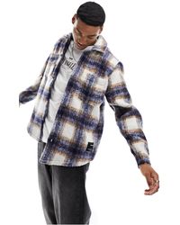 Pull&Bear - Checked Textured Overshirt - Lyst