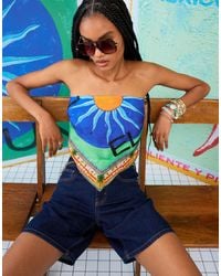 River Island - Atlas Tropical Print Bandana Top - Lyst